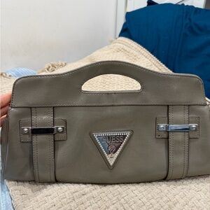 Guess Taupe Leather Clutch